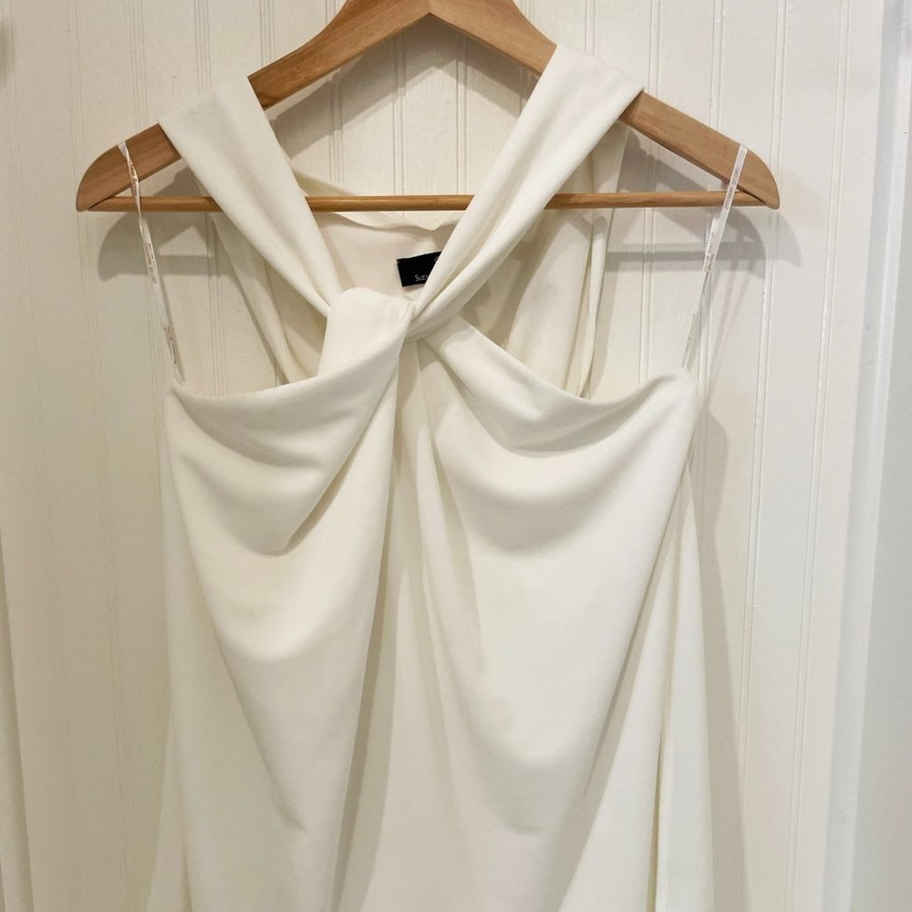 White criss-cross sleeveless top